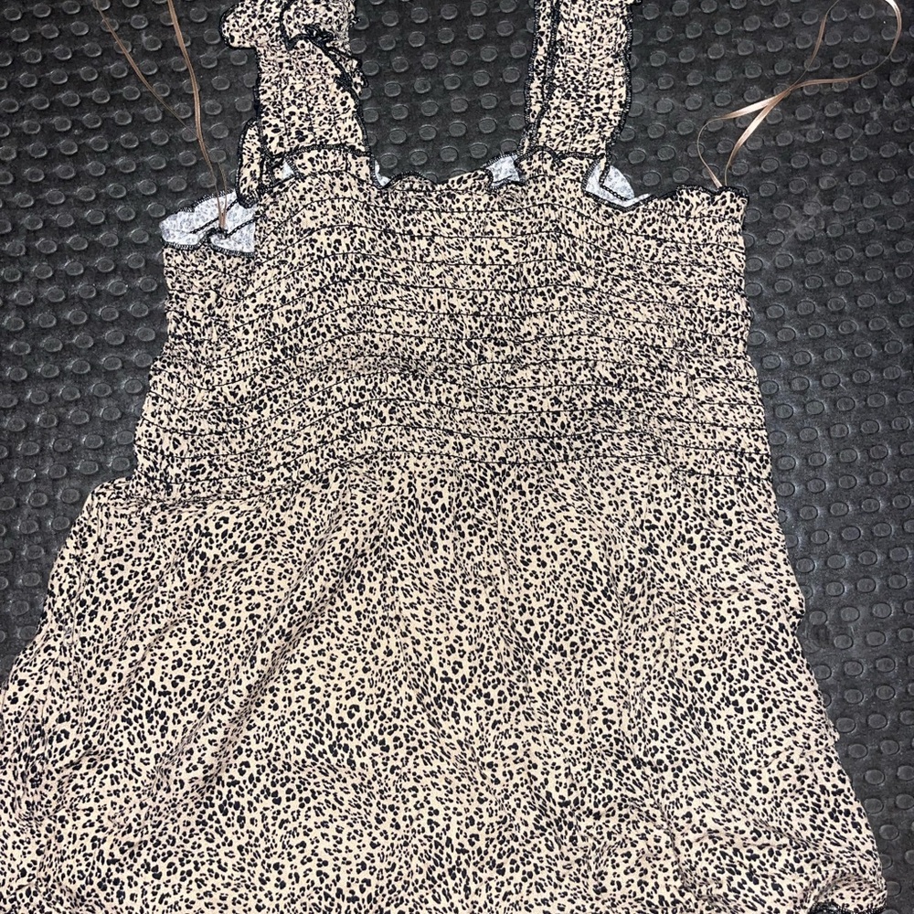 Leopard print tank top.